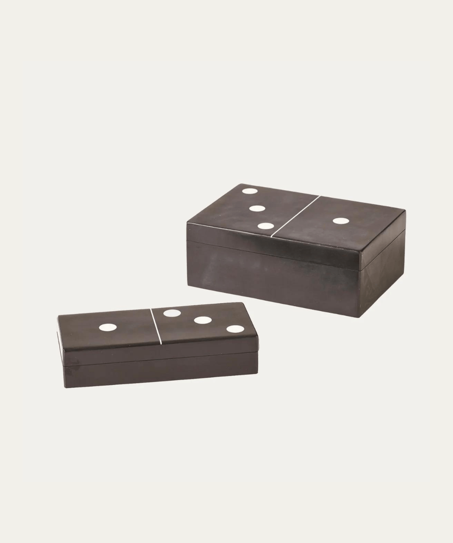Dominoes Box, Black with White Dots - Stephenson House