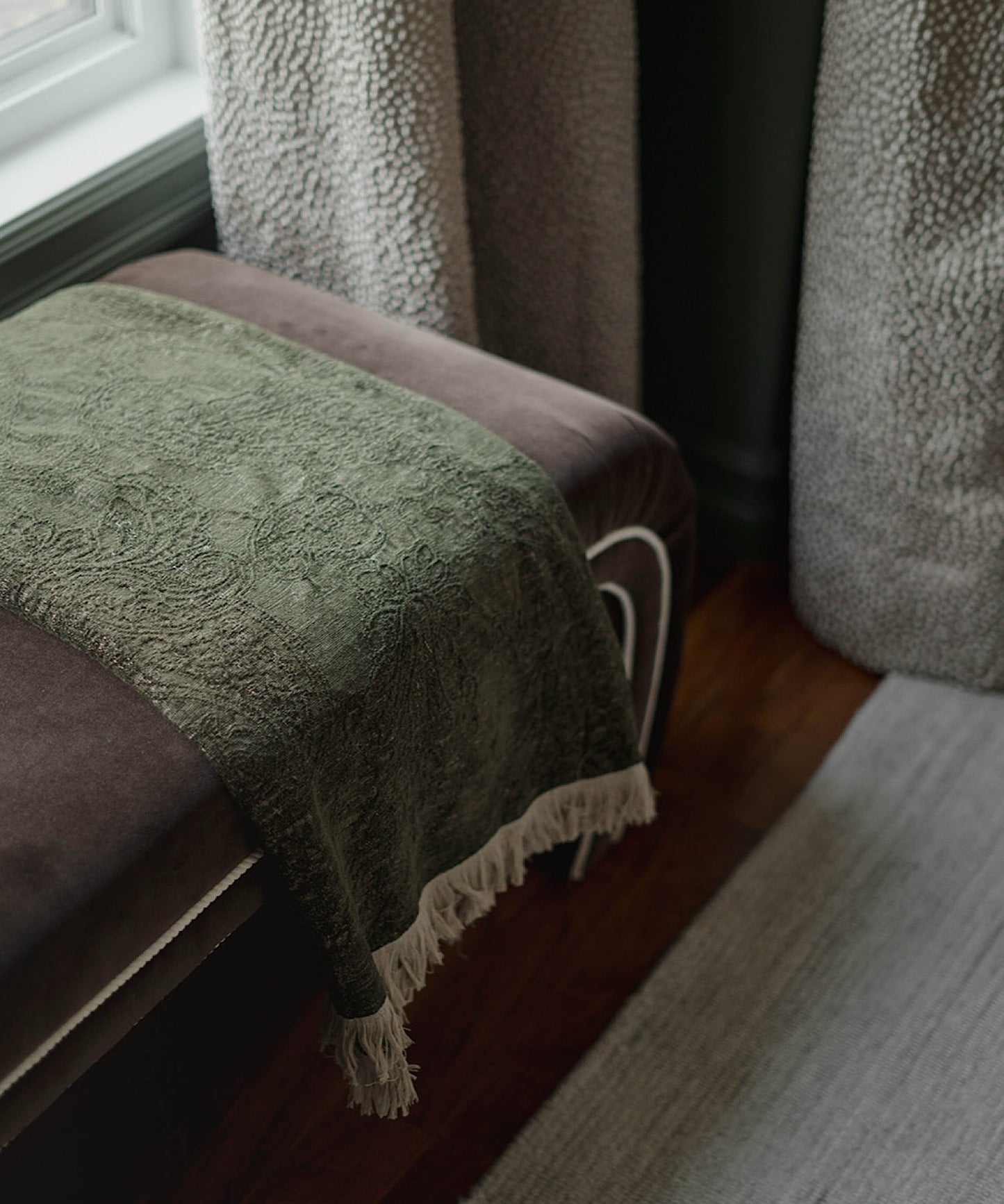 Paisley Throw, Olive - Stephenson House