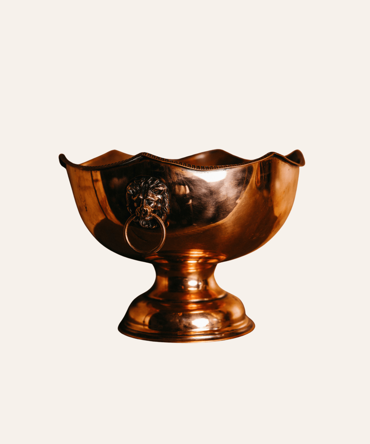 Vintage Lion Head Copper Bowl - Stephenson House