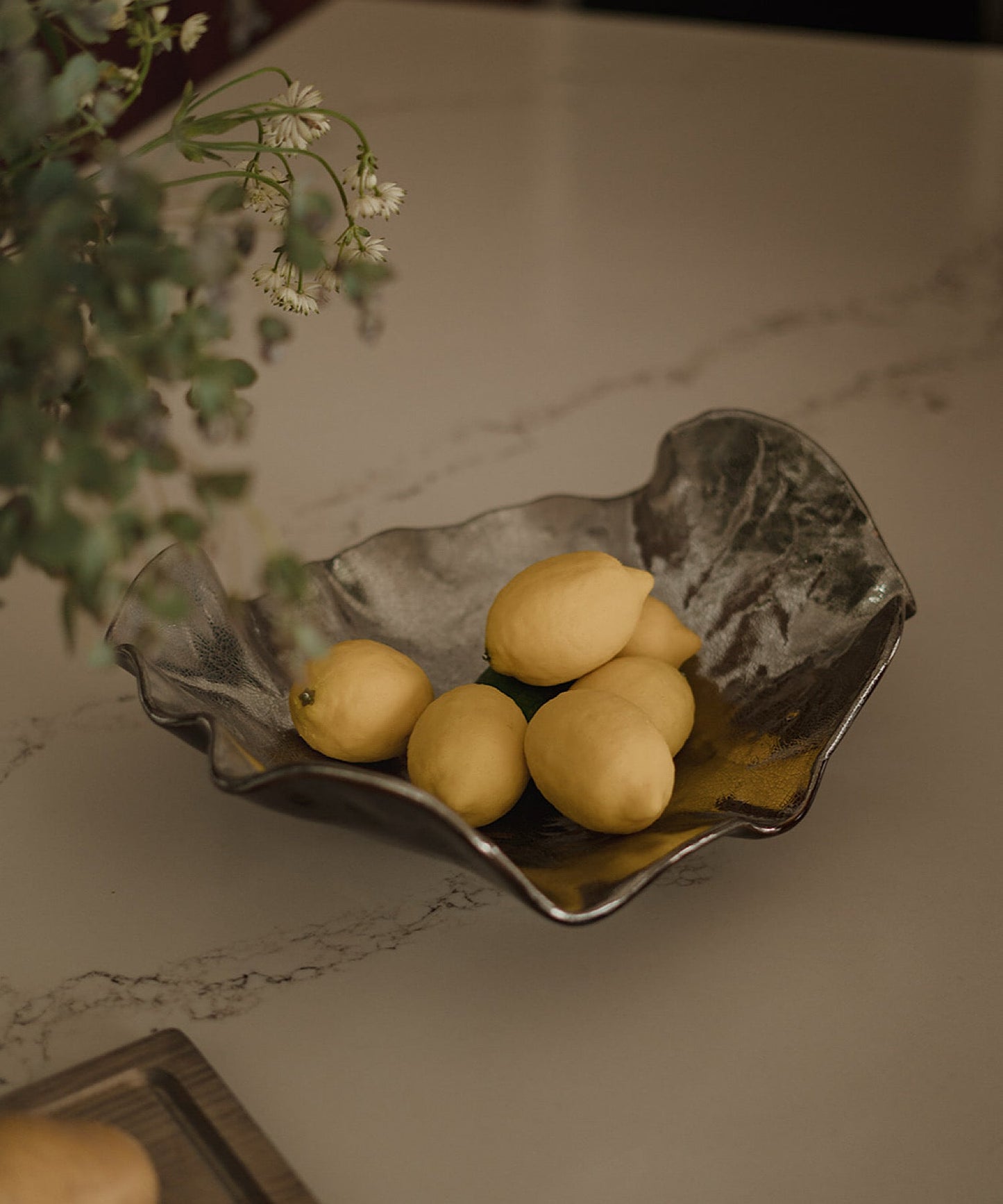 Wave Platter, Platinum Crackle - Stephenson House