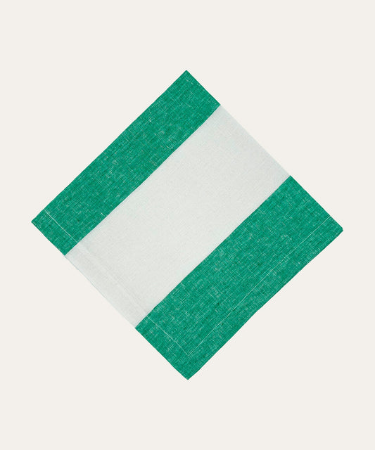 Wide Stripe Napkin, Green - Stephenson House