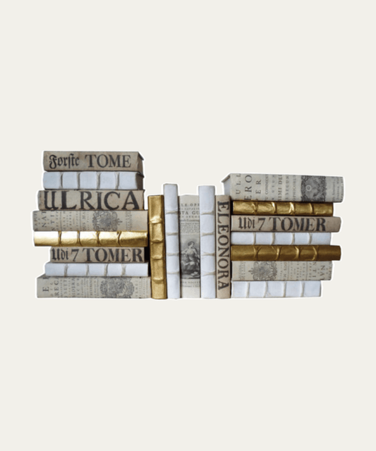 20 Vol. Neutral Parchment Mix, Metallics & "Antiqued" White Parchment, Books - Stephenson House