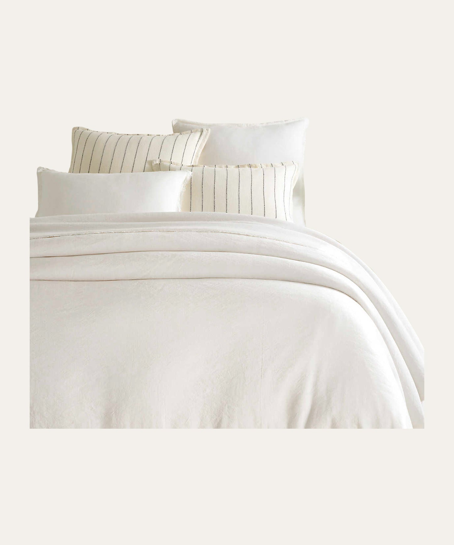 Faye Linen Duvet Cover, Dove White