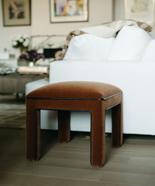 Vintage Parson Mohair Stool