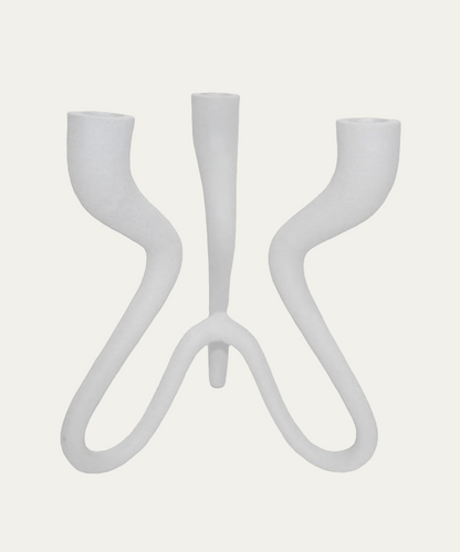 White Candle Holder