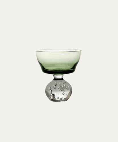Eternal Snow Green Stem Glass By Bela Silva, Set of Six - Stephenson House