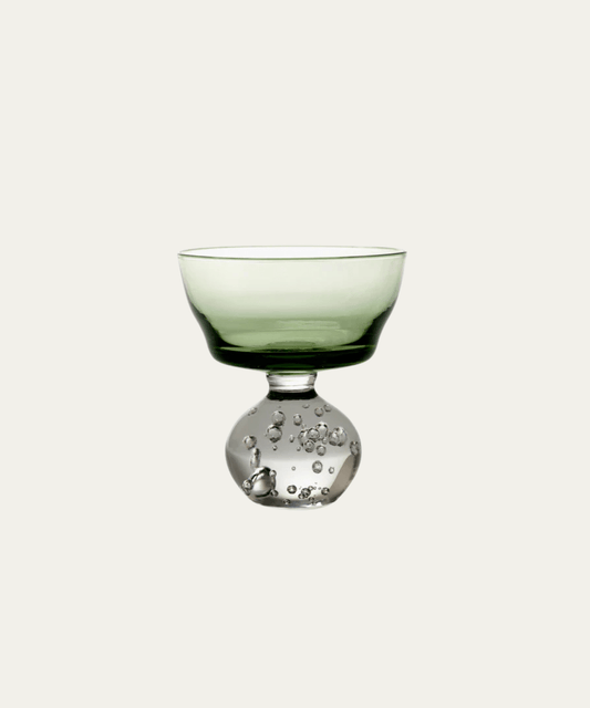 Eternal Snow Green Stem Glass By Bela Silva, Set of Six - Stephenson House