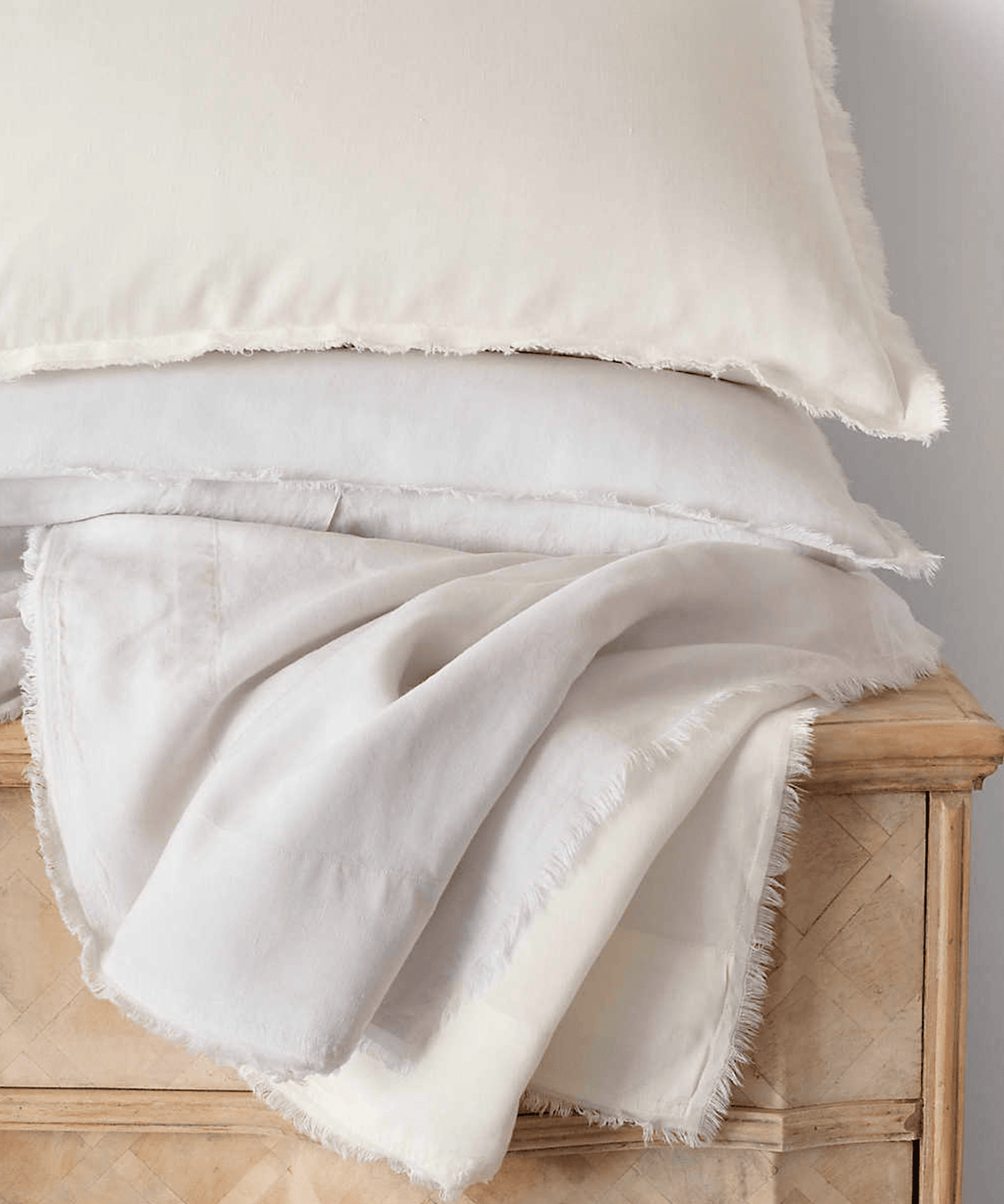 Faye Linen Duvet Cover, Dove White - Stephenson House