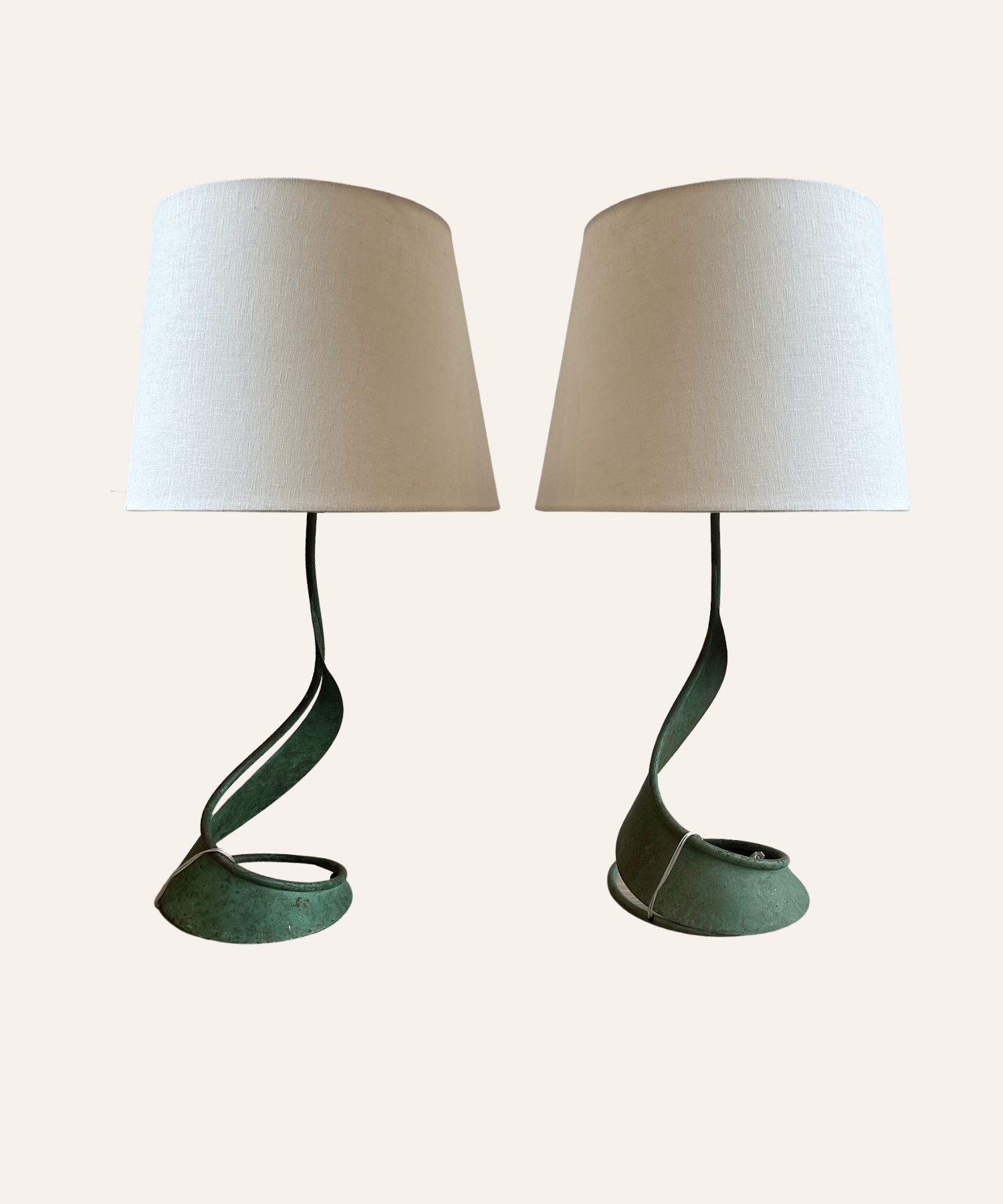 Green Patina Mid - Century Copper Lamps - Stephenson House