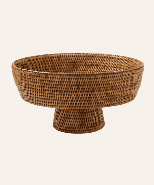 Londyn Footed Serving Bowl - Rattan - Stephenson House