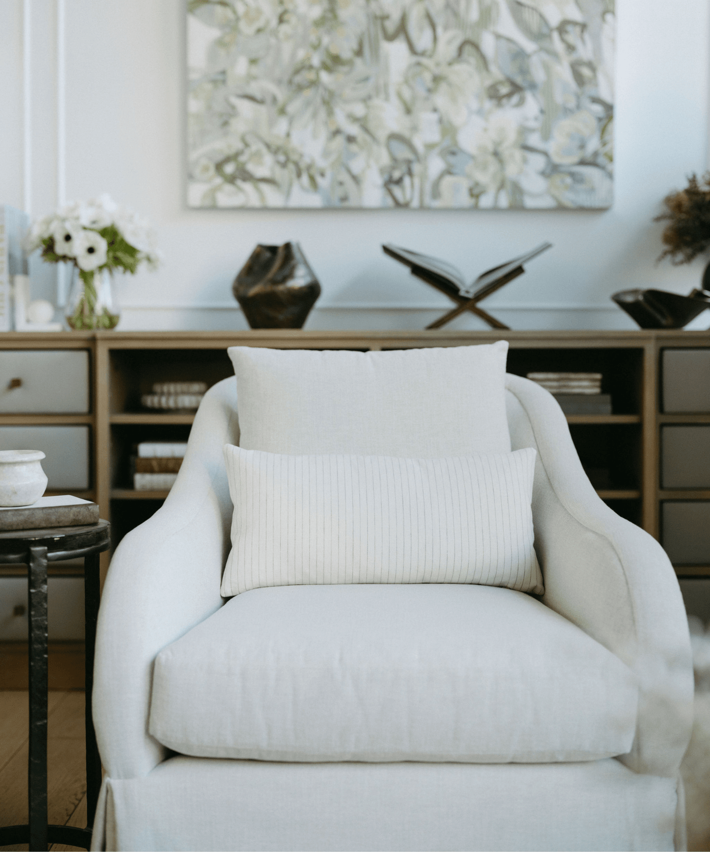 Striped White Linen, 2 Sizes - Stephenson House