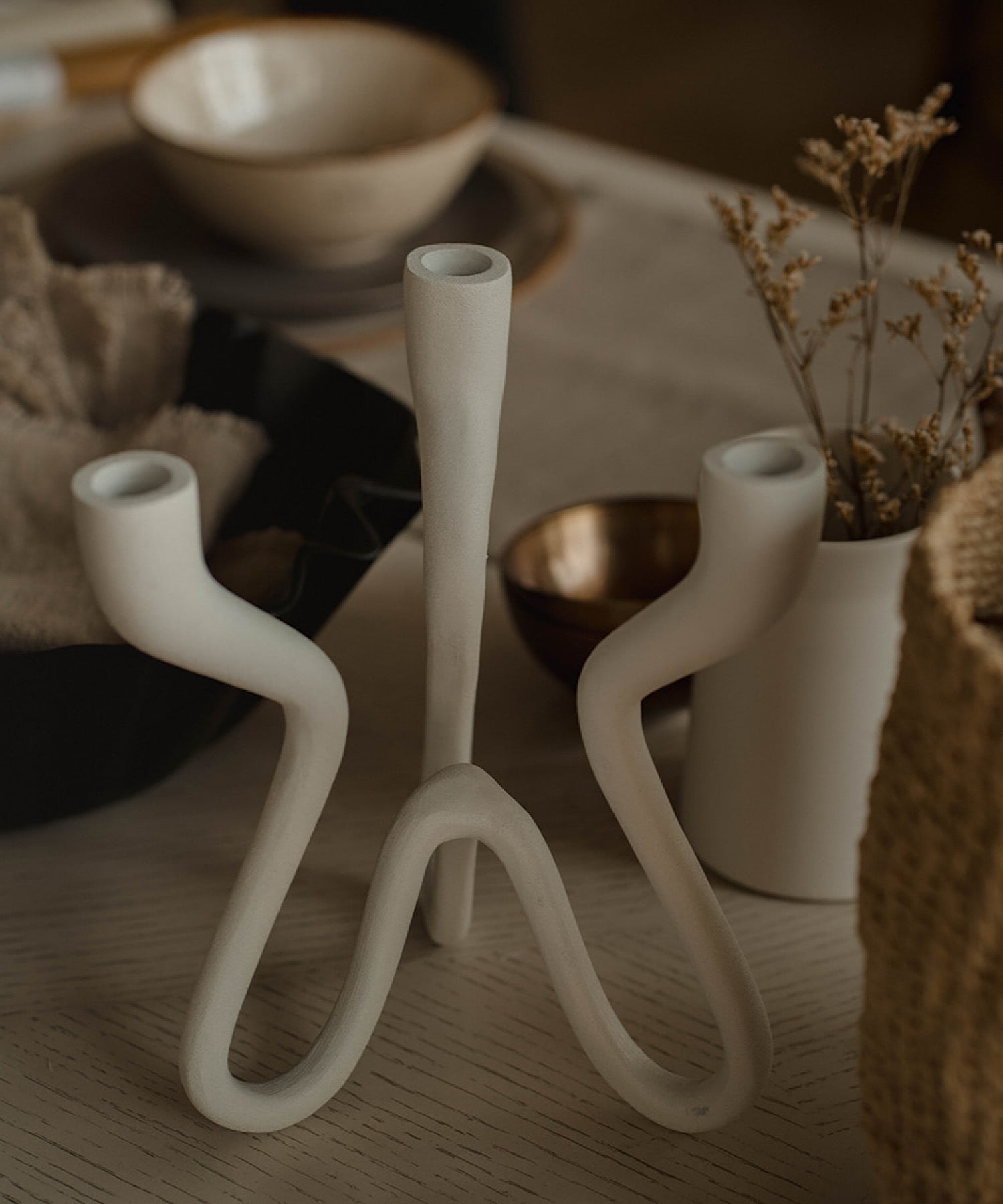 White Candle Holder - Stephenson House