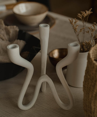 White Candle Holder - Stephenson House