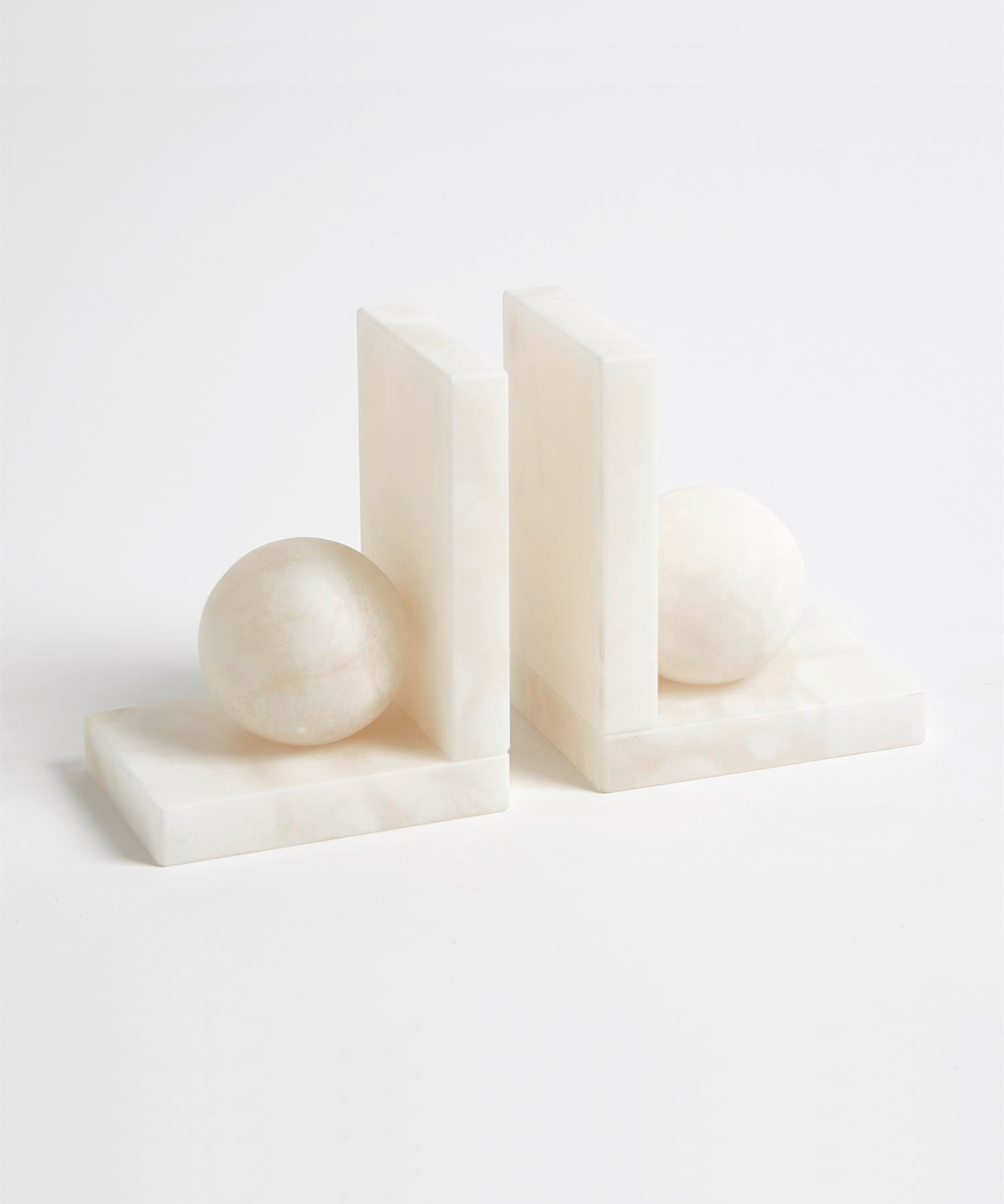 Alabaster Ball Bookends - Stephenson House
