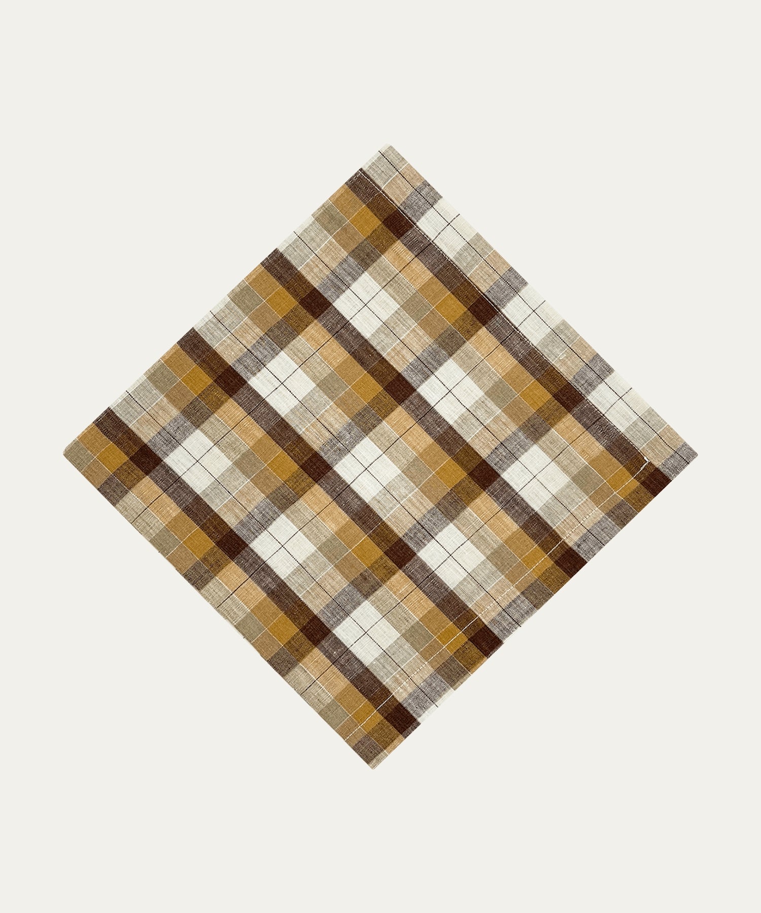 Block Check Napkin, Cocoa - Stephenson House