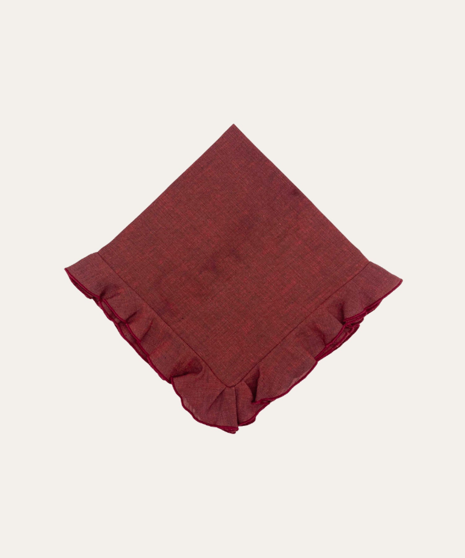 Crossweave Ruffle Napkin, Wine - Stephenson House