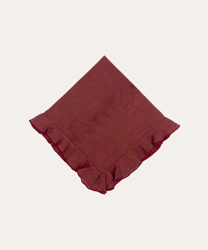 Crossweave Ruffle Napkin, Wine - Stephenson House