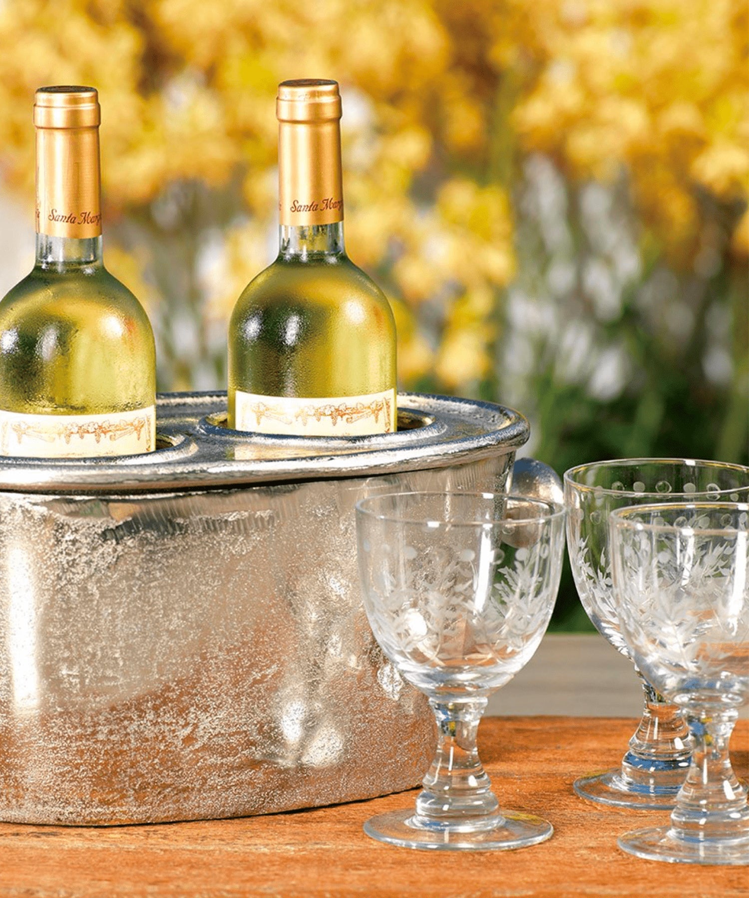 Raw Aluminum Two Bottle Wine Holder - Stephenson House